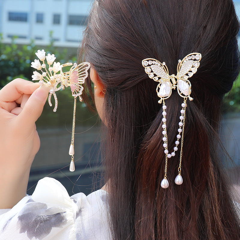 Summer Tassel Butterfly Hairpin Fashion Horsetail Clasp