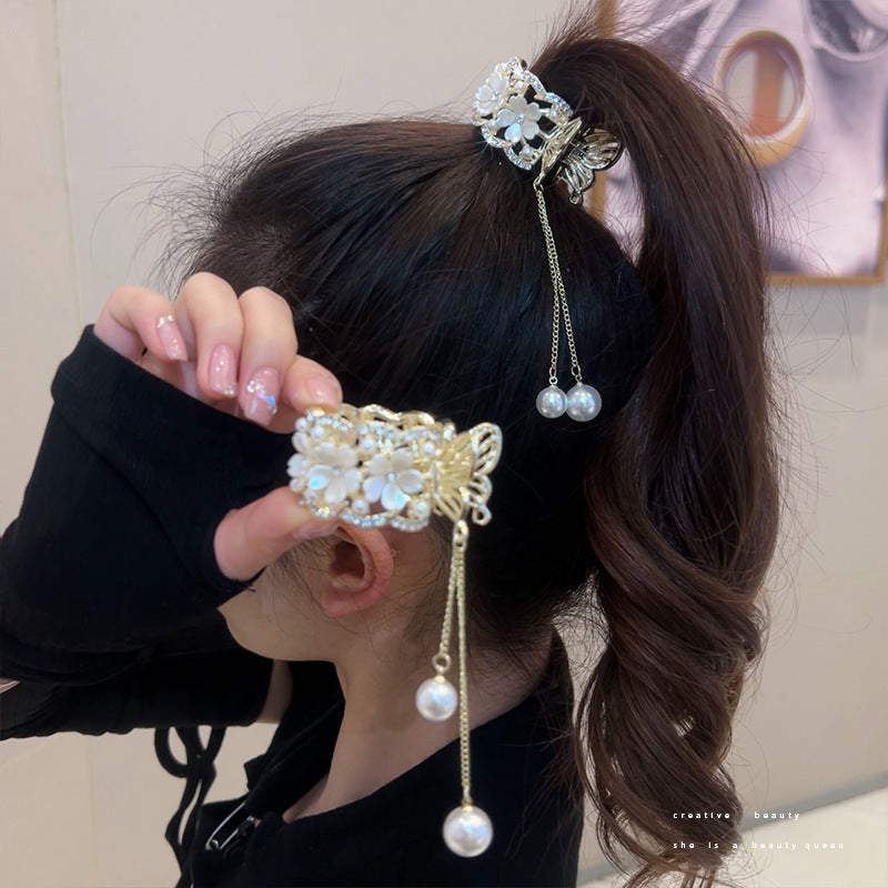 High ponytail clip fixed hair clip butterfly hair clip