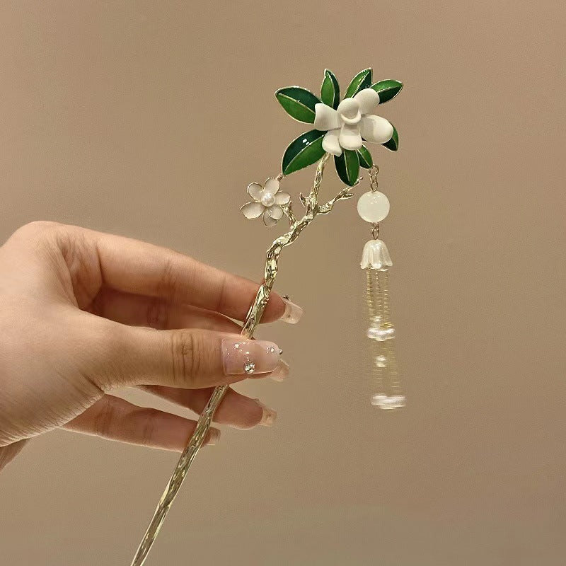 New vintage Gardenia jasminoides tassel hairpin New Chinese hairpin