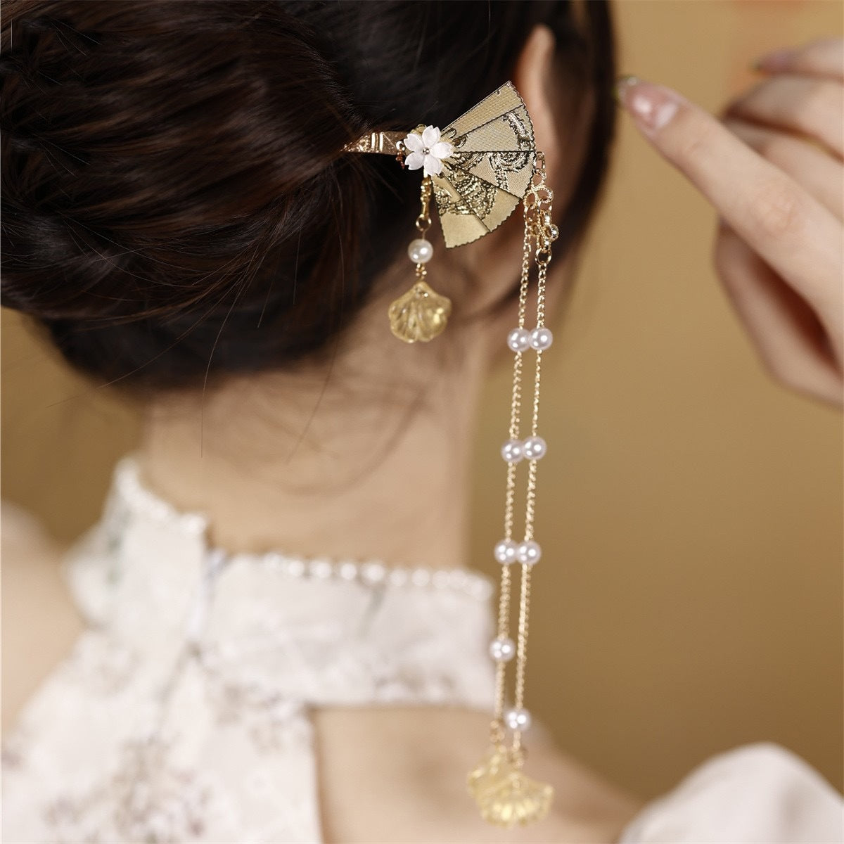 Fan Hairpin Tassel Step Shake Hairpin Headwear