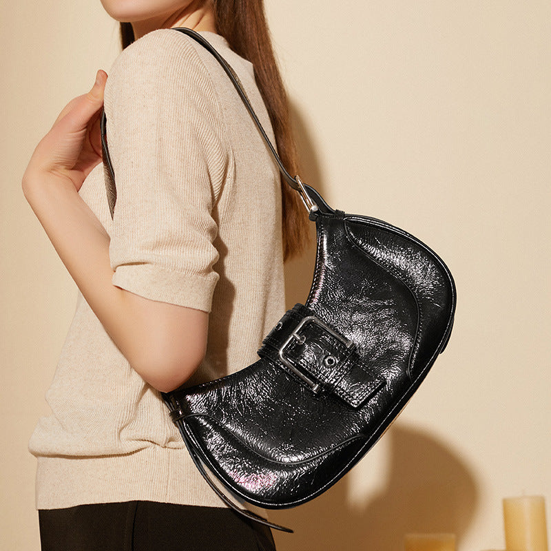 New style cowhide bag niche texture shoulder bag