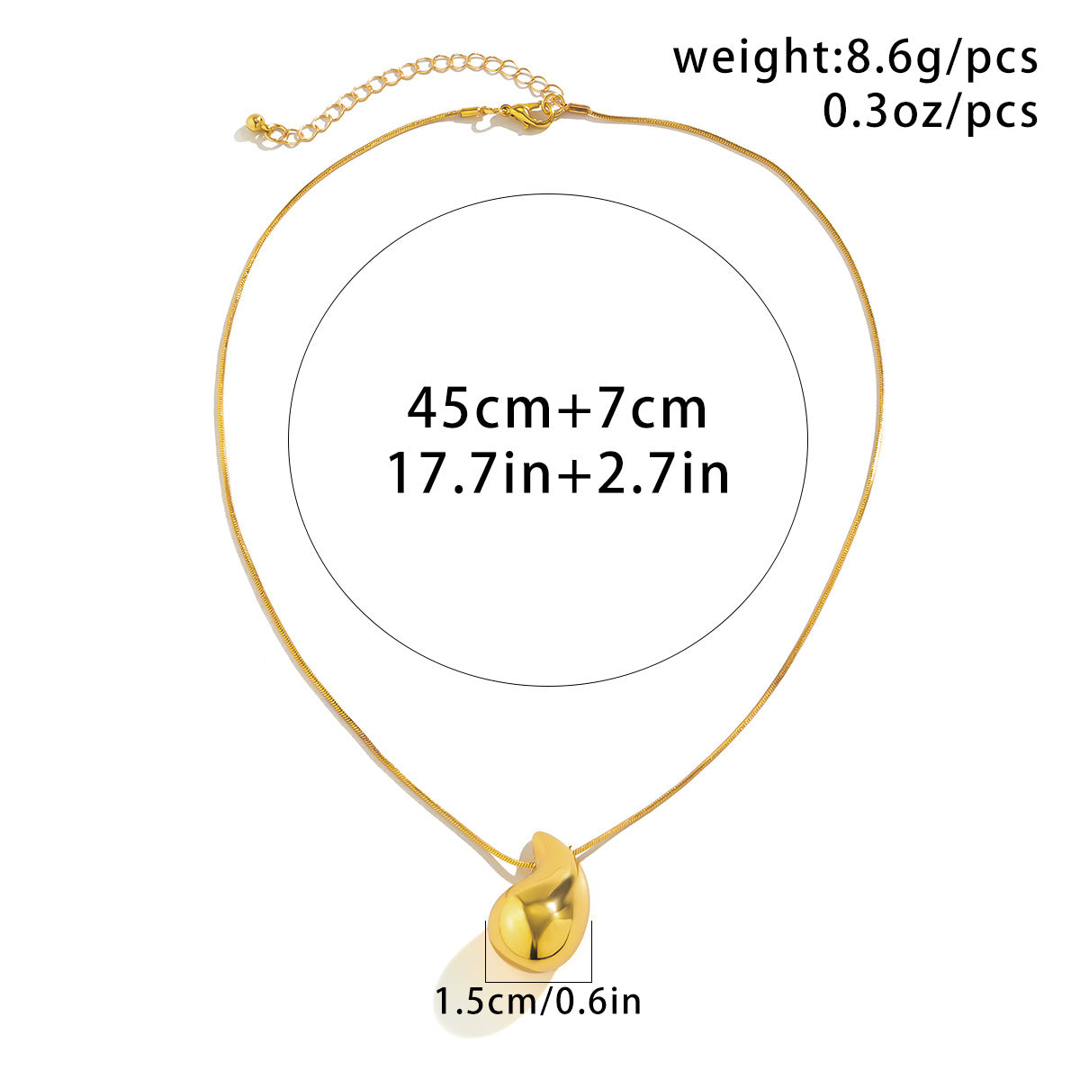 Simple Drop Hanging Party Punk Teardrop Niche Necklace