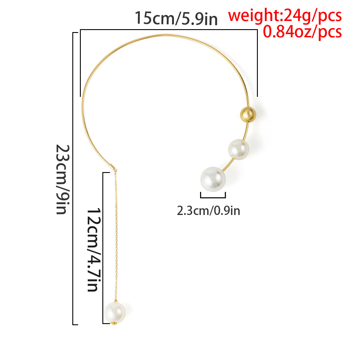 Simple Geometric Personality Round Bead Clavicle Chain