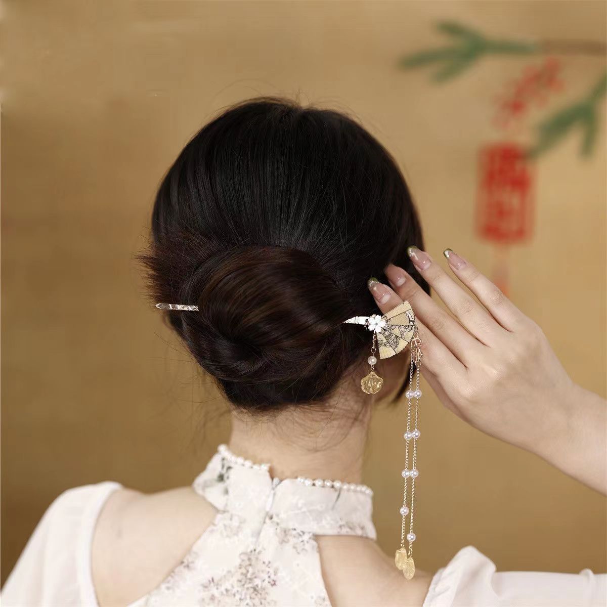 Fan Hairpin Tassel Step Shake Hairpin Headwear