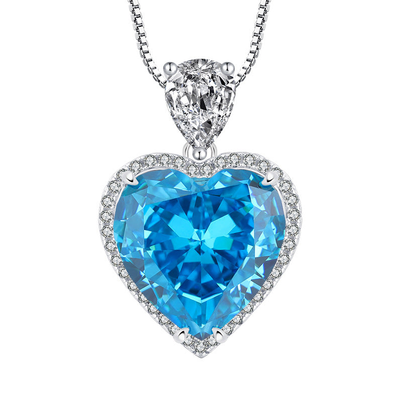 High carbon diamond temperament light luxury pendant heart-shaped main stone 15 * 15