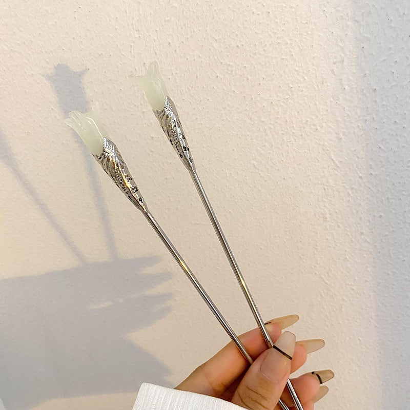 Mulan Blossom Hairpin Back Head Spoon Pan Hair Retro Style Hairpin Headwear