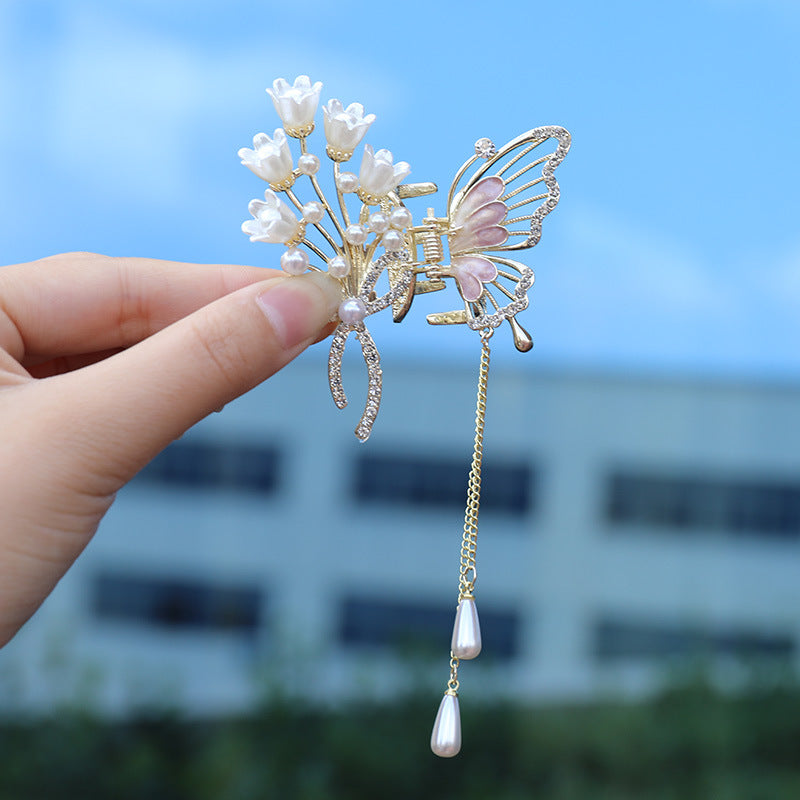 Summer Tassel Butterfly Hairpin Fashion Horsetail Clasp