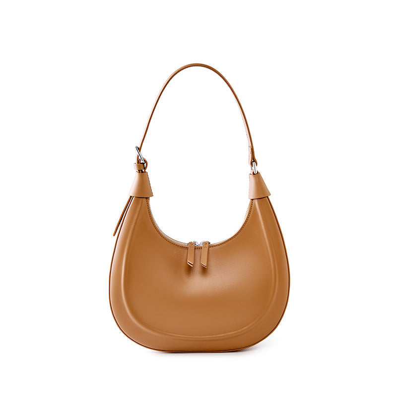 High grade cowhide crescent underarm bag