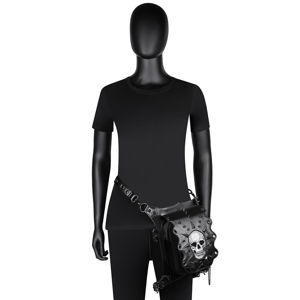 Punk Skull Women's One Shoulder Crossbody Bag Outdoor Travel Chain Bag