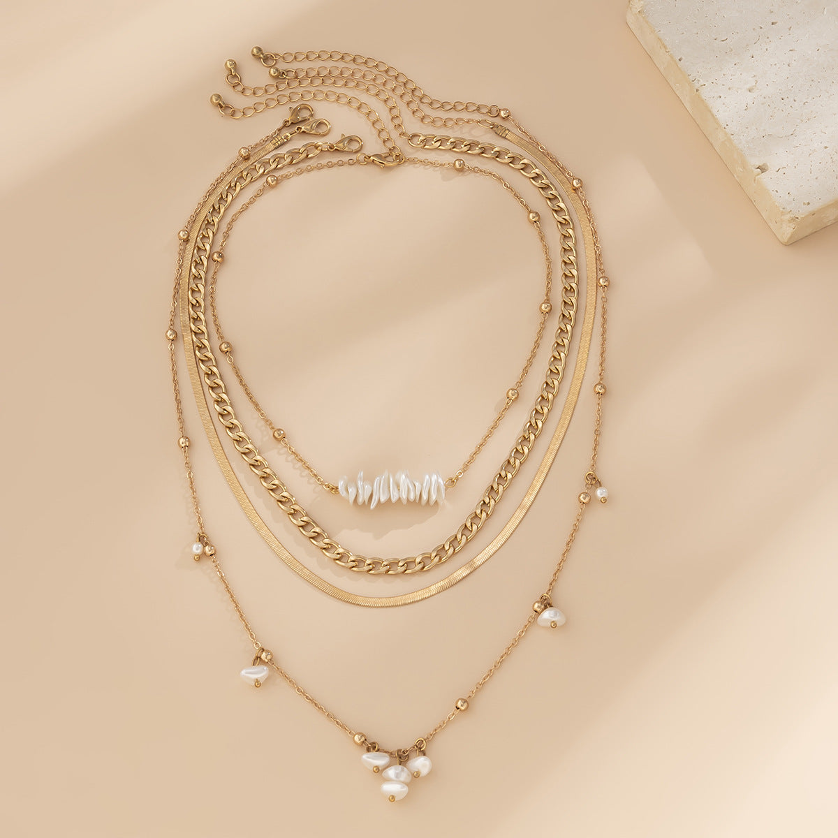 Sweet Cool Style Set Imitation Pearl Spicy Girl Necklace