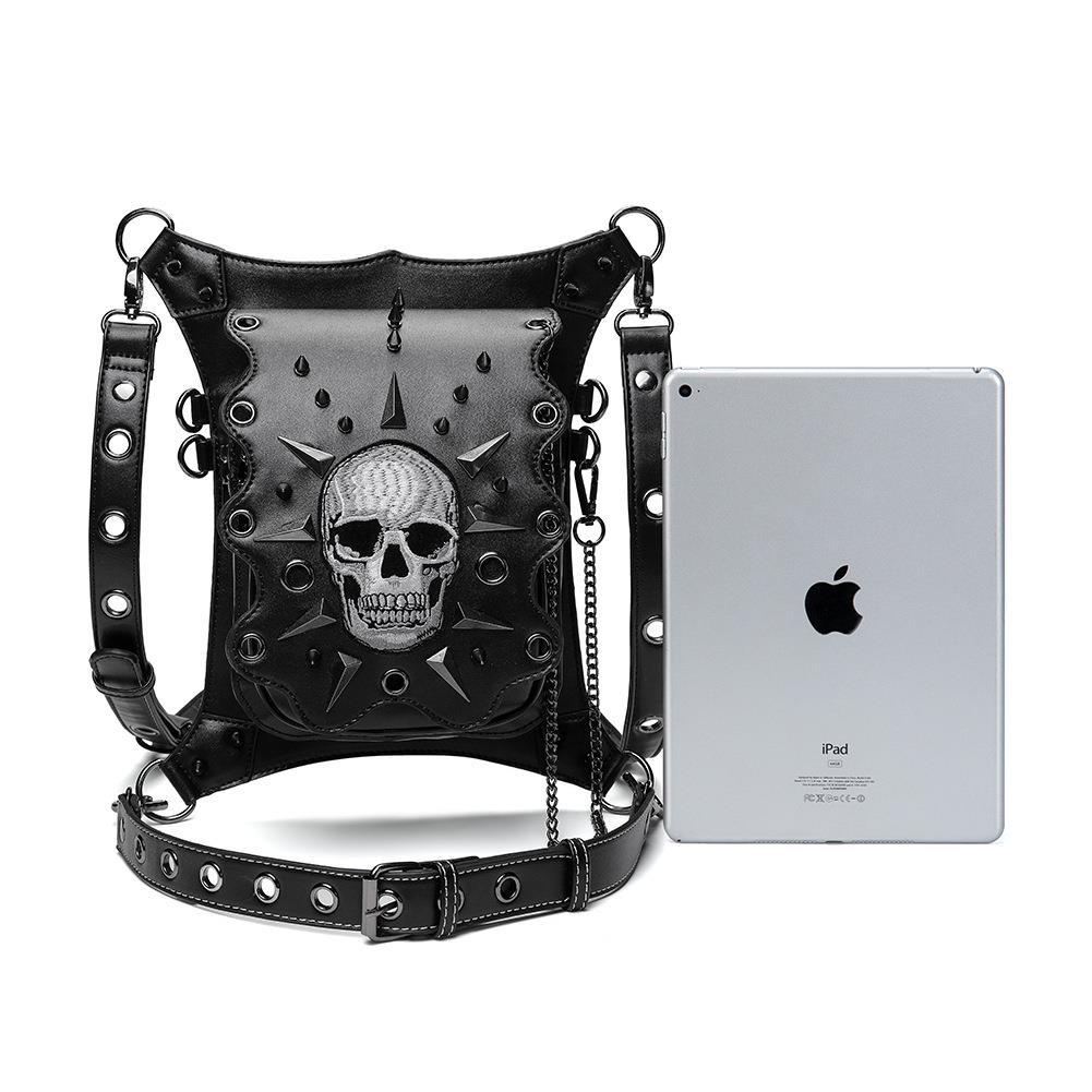 Punk Skull Women's One Shoulder Crossbody Bag Outdoor Travel Chain Bag