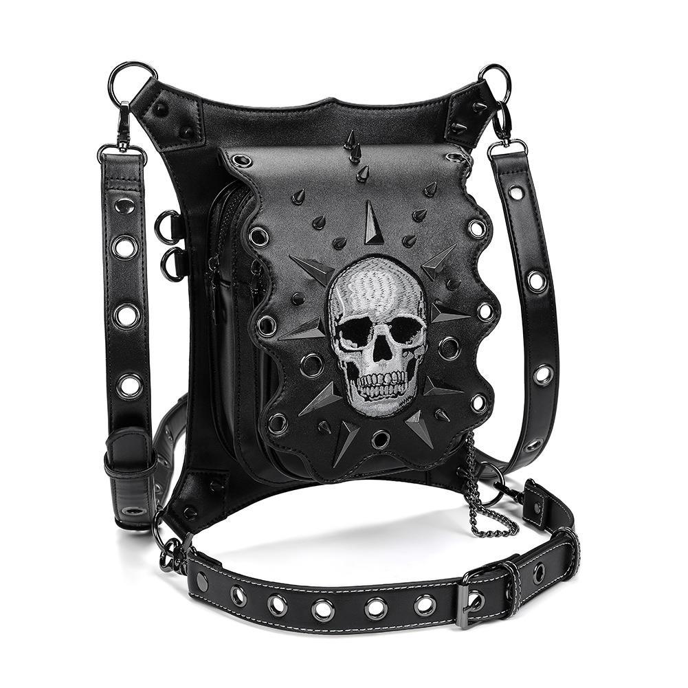 Punk Skull Women's One Shoulder Crossbody Bag Outdoor Travel Chain Bag