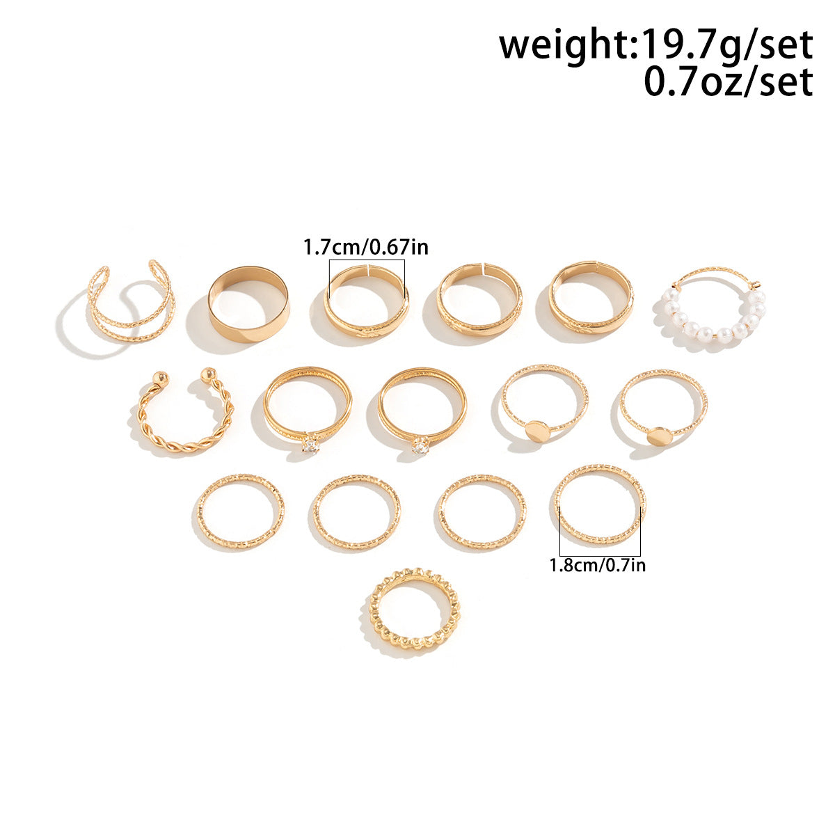 Fashion Mix and Match Geometric Hollow out Ring Set