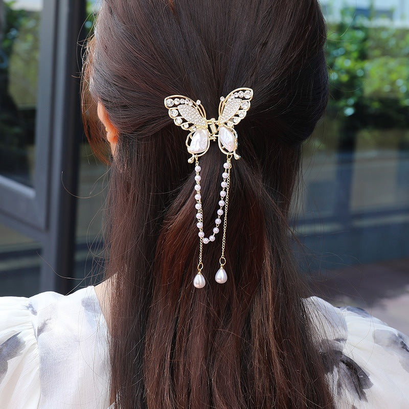 Summer Tassel Butterfly Hairpin Fashion Horsetail Clasp