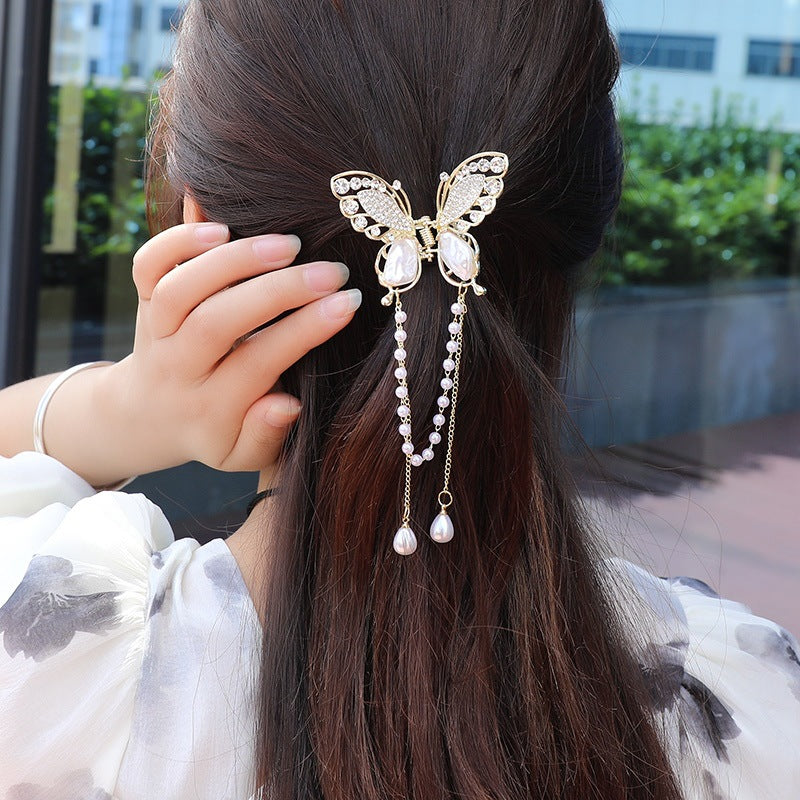 Summer Tassel Butterfly Hairpin Fashion Horsetail Clasp