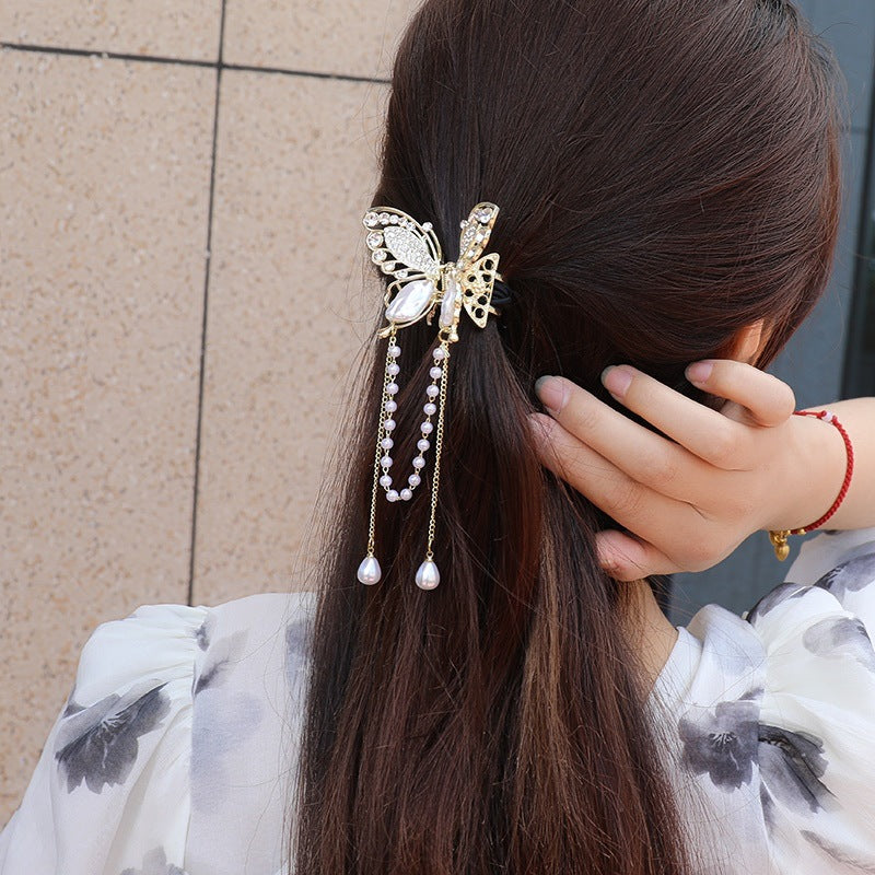 Summer Tassel Butterfly Hairpin Fashion Horsetail Clasp