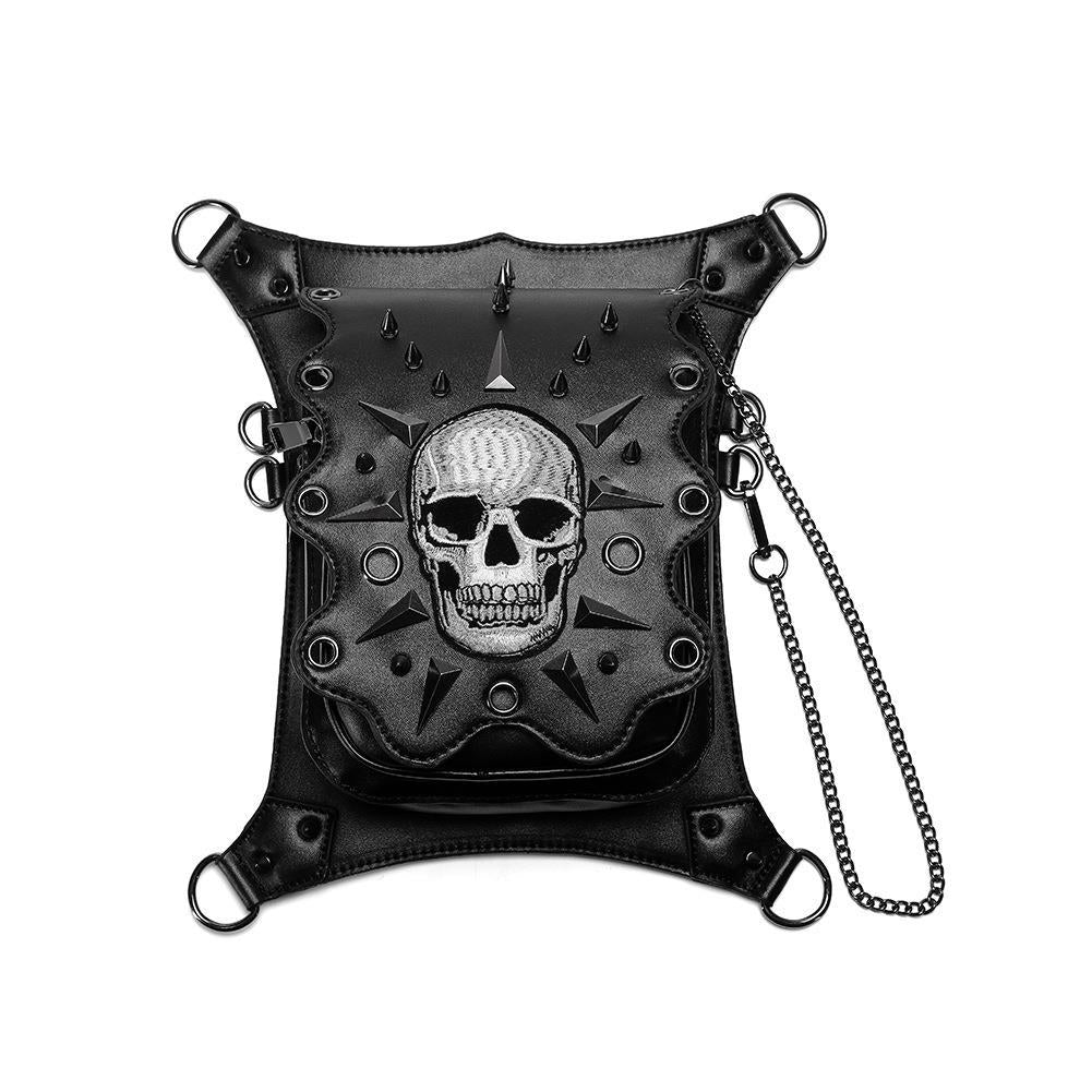 Punk Skull Women's One Shoulder Crossbody Bag Outdoor Travel Chain Bag