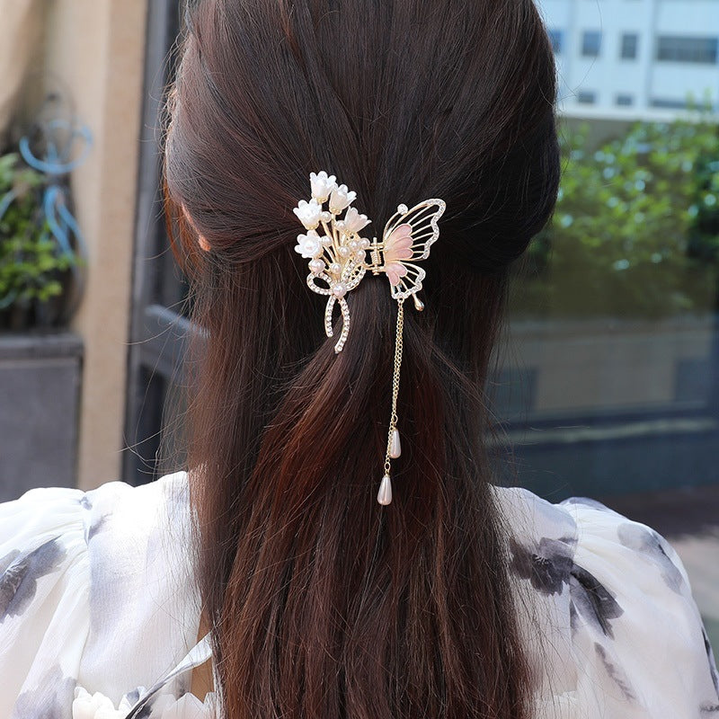 Summer Tassel Butterfly Hairpin Fashion Horsetail Clasp