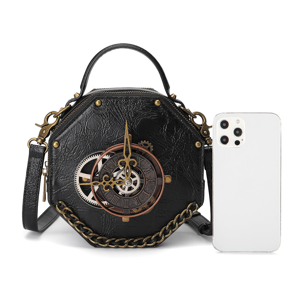 Bolsa tiracolo feminina estilo vintage industrial punk estilo vintage