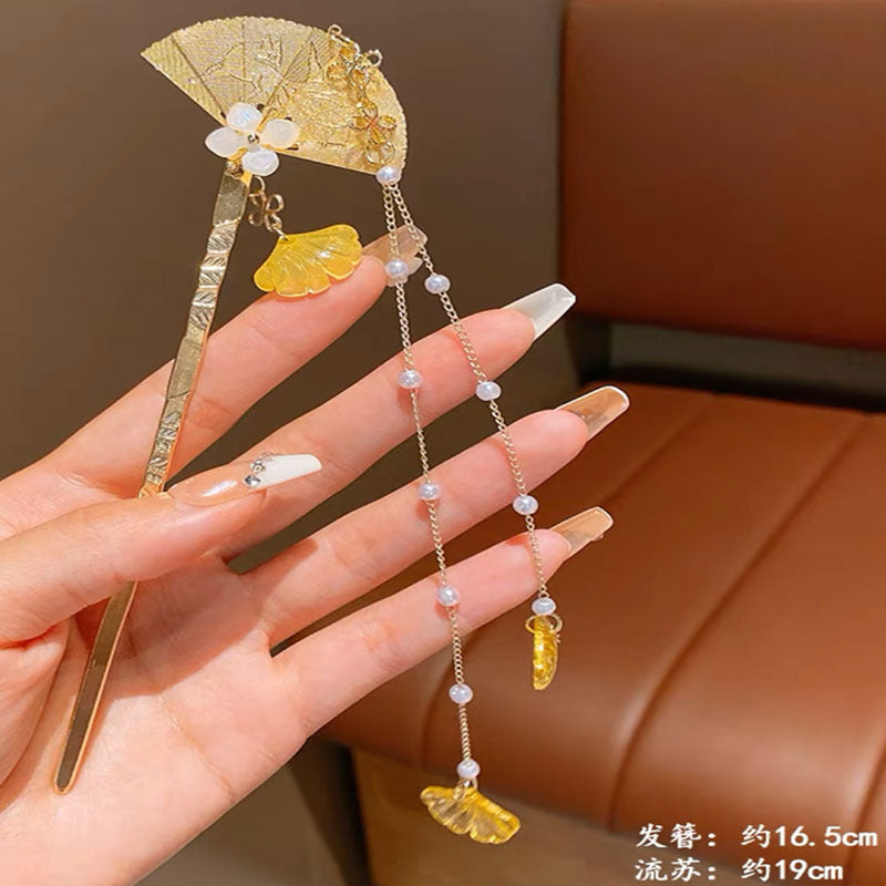 Fan Hairpin Tassel Step Shake Hairpin Headwear